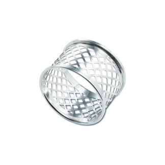 Hallmarked Silver Basket Weave Napkin Ring 30mm