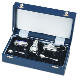 Hallmarked Silver James Condiment Set Cased