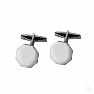 Sterling Silver Hallmarked Octagonal Cuff Links