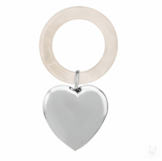 Hallmarked Silver Babies Heart Teething Rattle