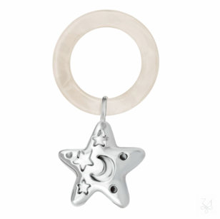 Hallmarked Silver Babies Star Teething Rattle