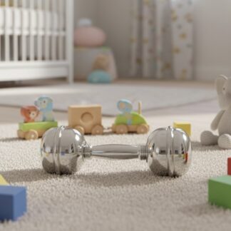 Hallmarked Silver Babies Dumbbell Rattle